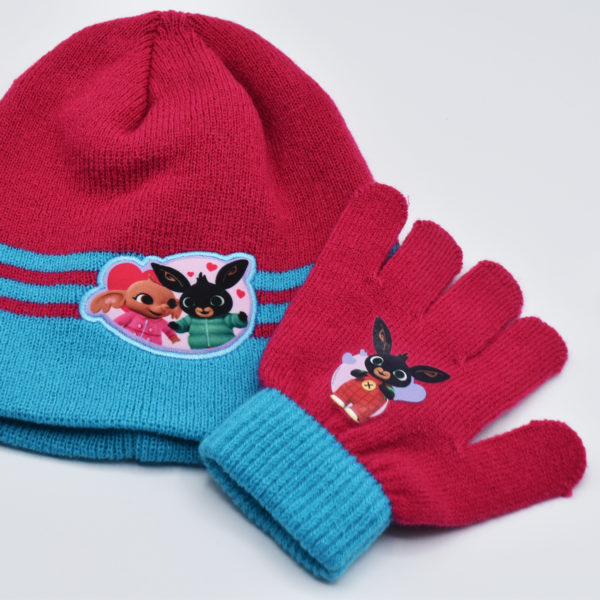 Conjunto gorro y guantes BING de invierno niña colores rosa rosa claro fucsia