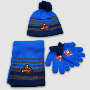 Conjunto de gorro con pompón, guantes y bufanda