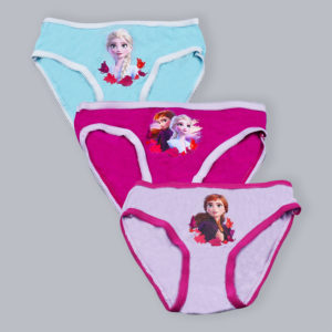 Pack de 3 bragas Frozen para niñas, color rosa, lila y azul
