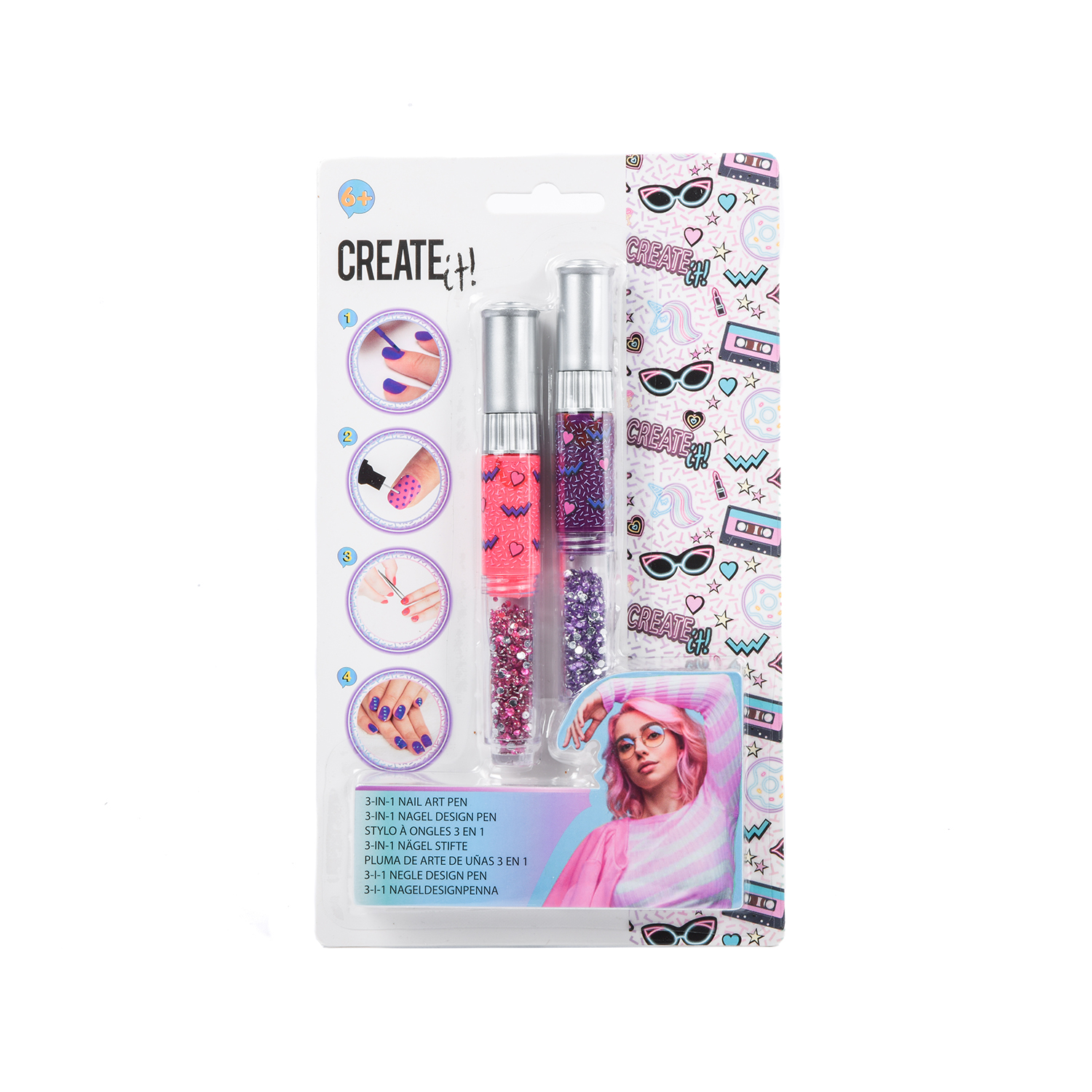 Pluma de arte de uñas 3 en 1. Create It! - Imagen 2