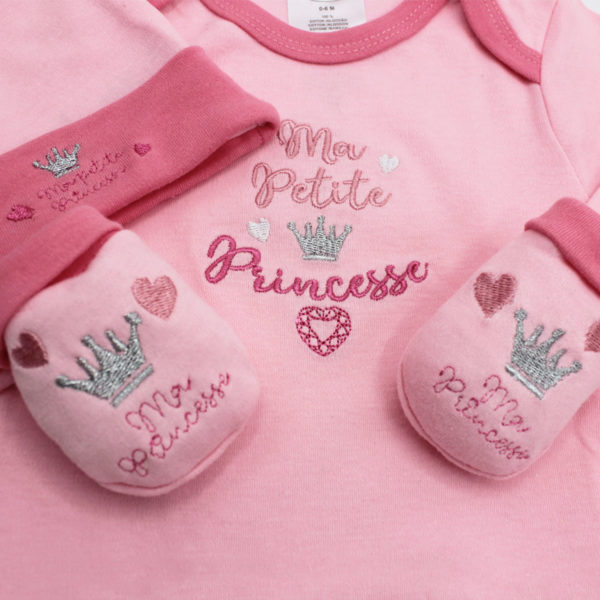 Set de 4 piezas para bebé niña con coronas - Imagen 3