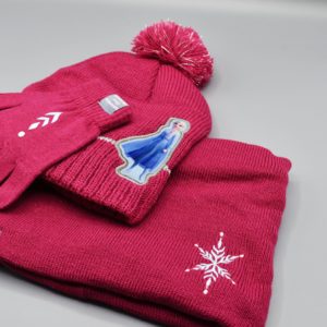 Conjunto de FROZEN para niña con gorro, braga de cuello y guantes