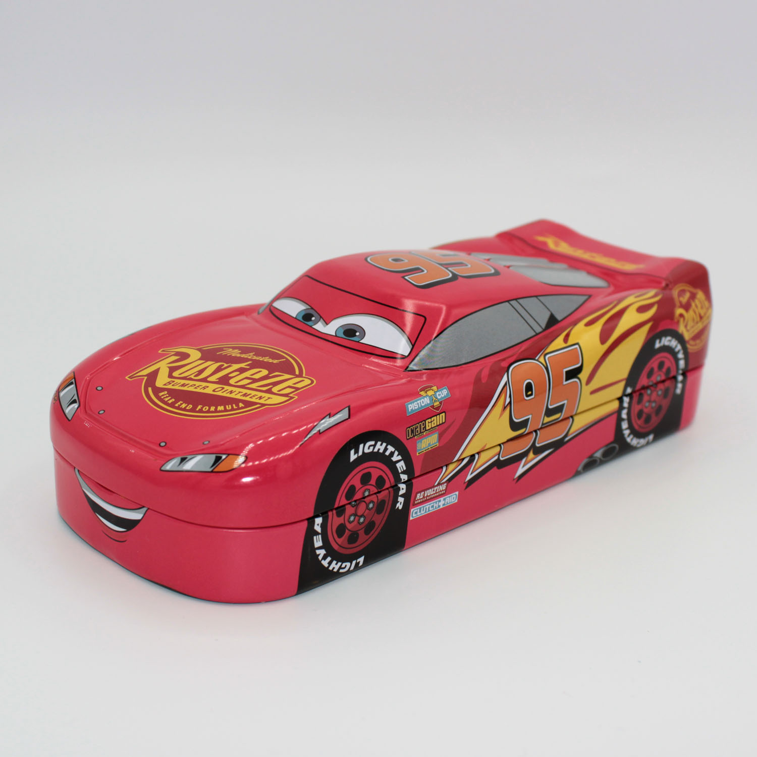 estuche metalico cars rojo infantil