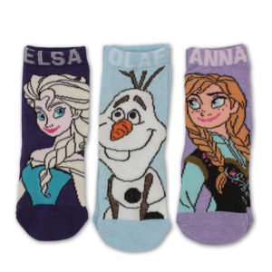 Pack de 3 calcetines FROZEN para niñas con Olaf, Elsa y Ana