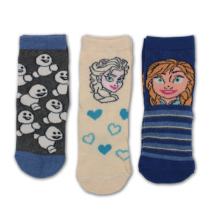 Pack de 3 calcetines FROZEN para niña con Elsa, Ana y muñecos de nieve