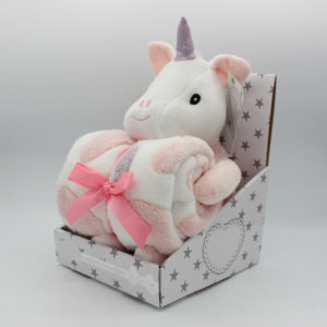 Peluche de Unicornio con manta para bebé en caja para regalo