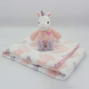 Peluche de Unicornio con manta para bebé niña