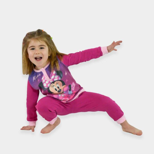 pijama interlock minnie mouse sonriente para niña