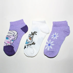 Pack de 3 calcetines de Frozen para niñas en lila y blanco