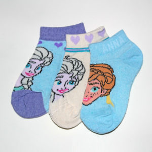 Pack de 3 calcetines de Frozen para niñas en celeste y crema