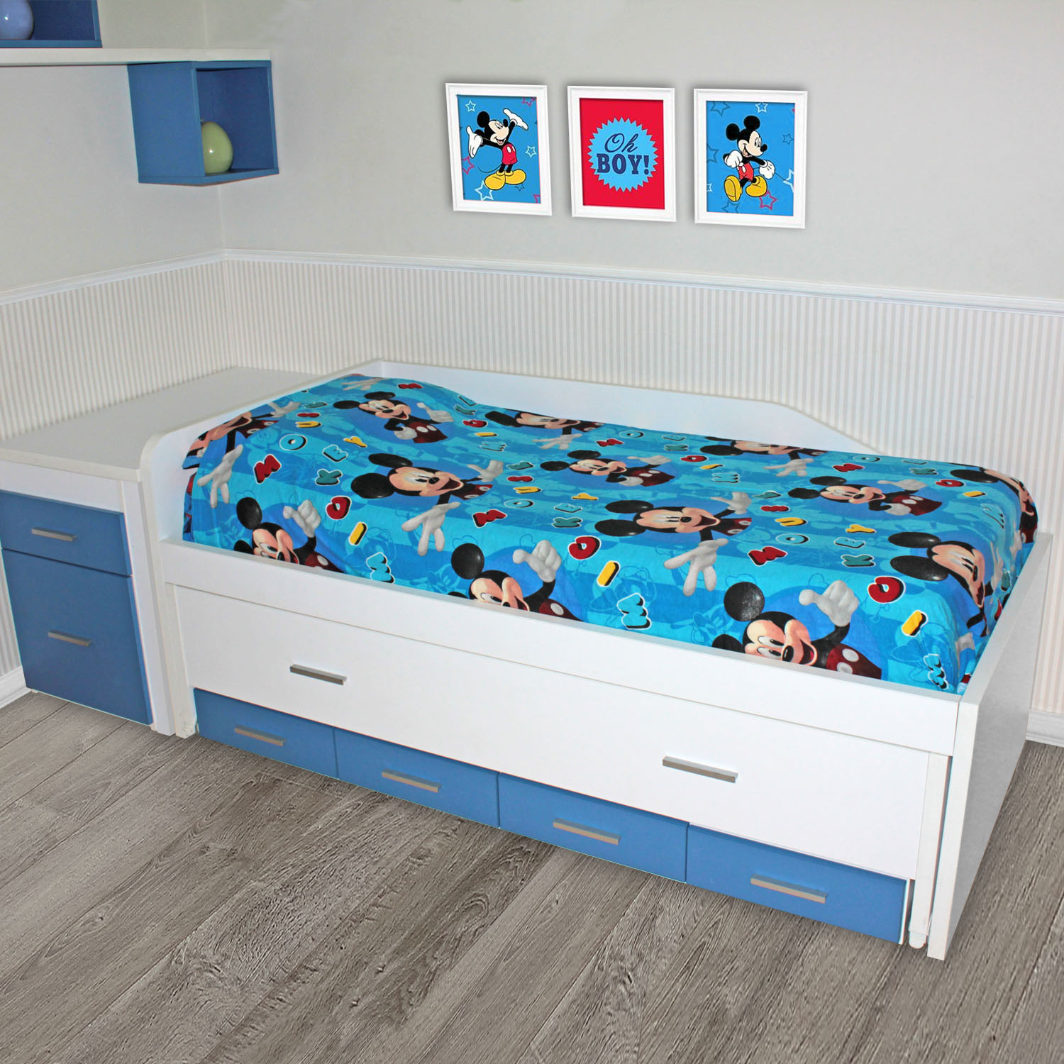 Juego cama franela Mickey para niños Saiti Kids