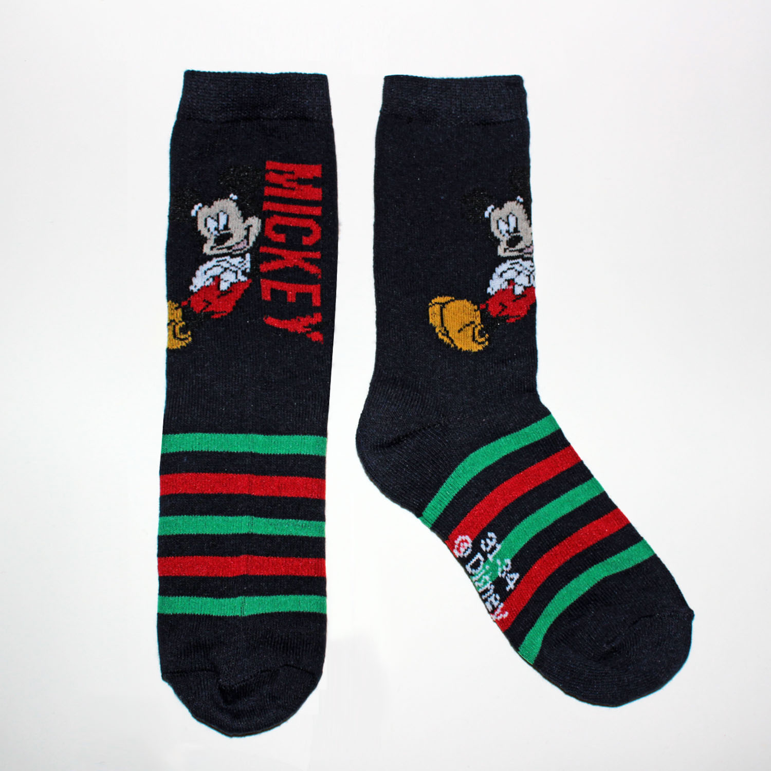 Pack de 3 calcetines de Mickey para niños en rojo, negro y verde