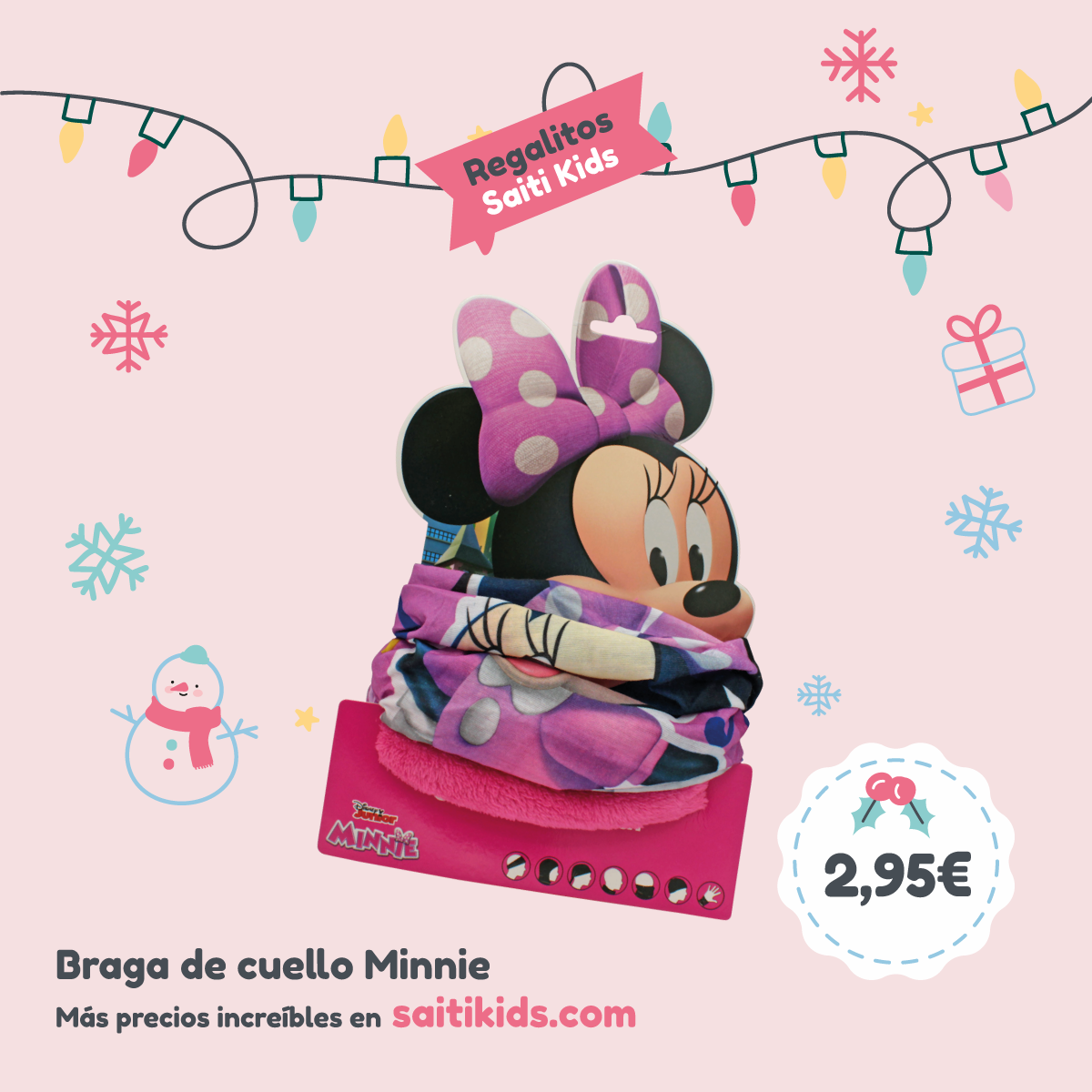 braga para el cuello de Minnie Mouse para niña