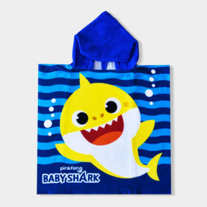 poncho baby shark para niños playa piscina