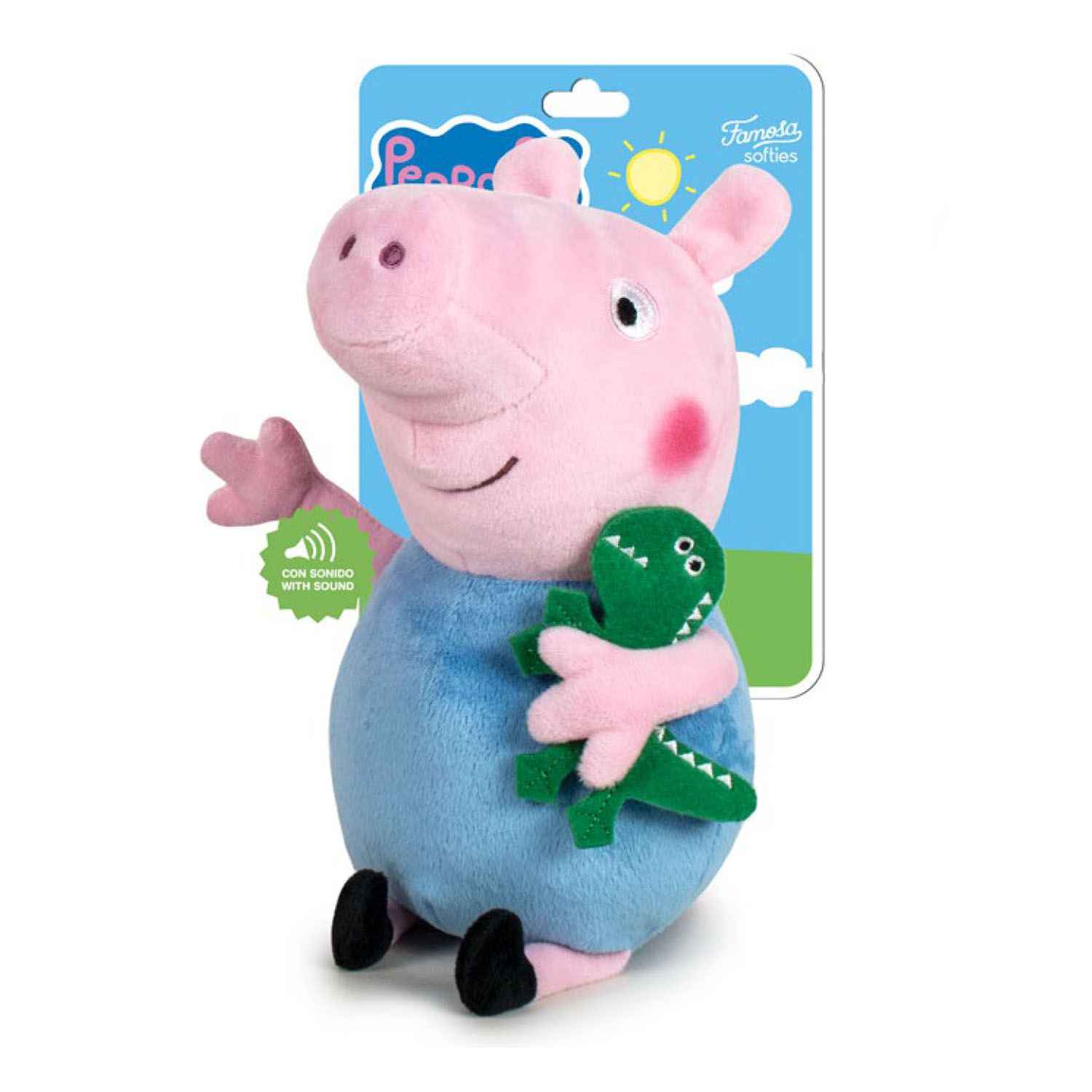 plan igual triunfante Peluche George pig de Peppa pig con sonido 27 cm | Saiti Kids