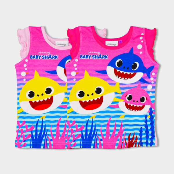 Camiseta Baby Shark niña con volantes - Imagen 2