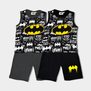 pijama infantil verano batman niño gris negro