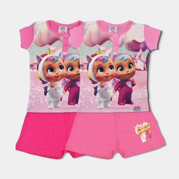 pijama verano niña bebes llorones rosa fucsia