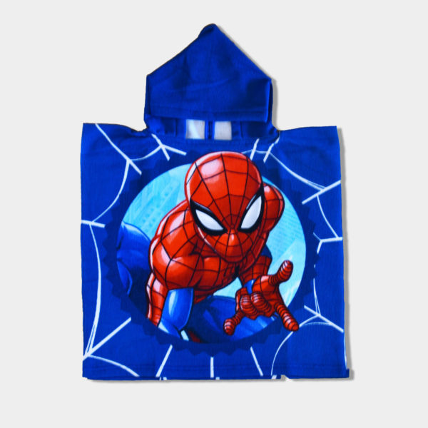 poncho spiderman para niños azul de marvel
