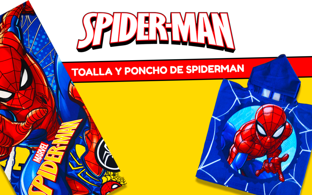 toallas y ponchos spiderman para niños