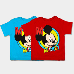 camiseta infantil mickey mouse disney para niño color azul y rojo