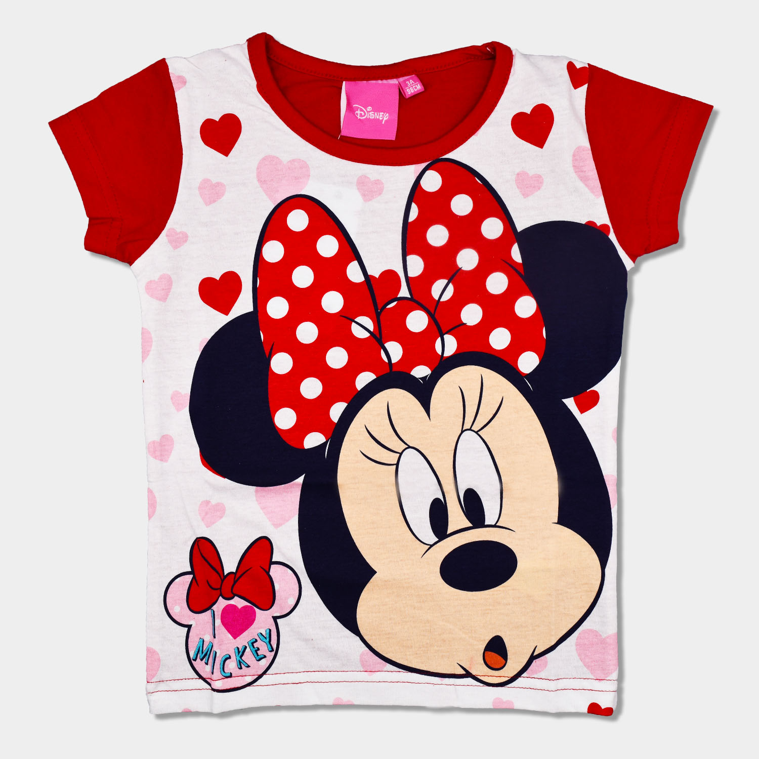 Camiseta Minnie niña manga corta roja