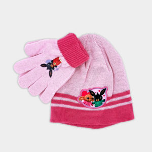 Conjunto gorro y guantes, BING, Sula, Bing, invierno, niña, rosa, rosa claro, fucsia.