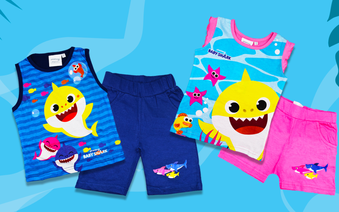 ropa original baby shark niños infantil verano