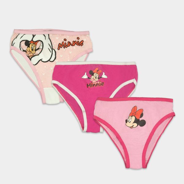 bragas pack minnie mouse para niña en tres colores tonos rosa