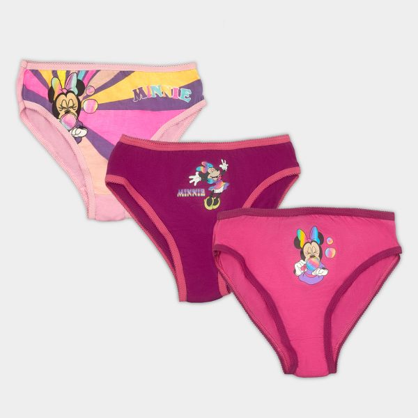 bragas pack minnie mouse para niña en tres colores tonos rosa