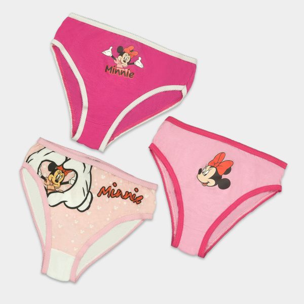 bragas pack minnie mouse para niña en tres colores tonos rosa