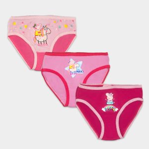 bragas pack peppa pig para niña en tres colores tonos rosa