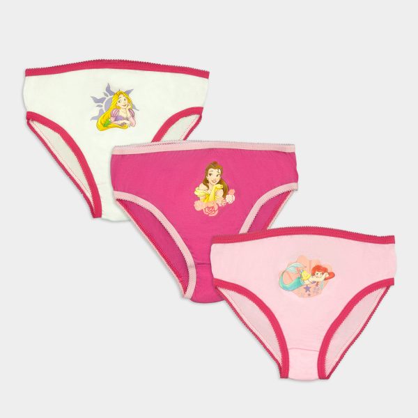 bragas pack princesas disney para niña en tres diseños diferentes