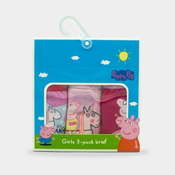 bragas pack peppa pig para niña en tres colores tonos rosa