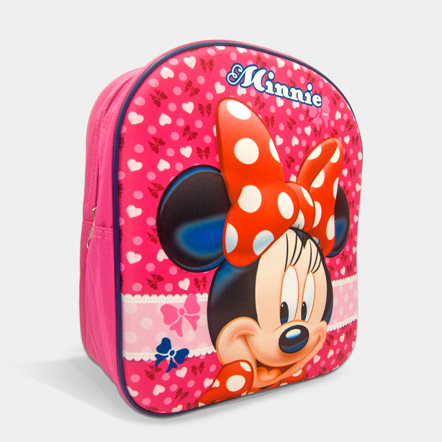 mochila 3d minnie mouse para niña con colores rosa y azul