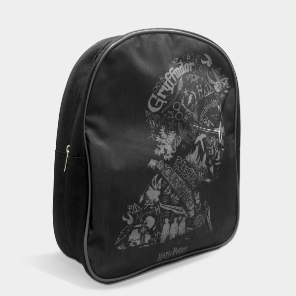 mochila con la cara de harry potter unisex de color negro