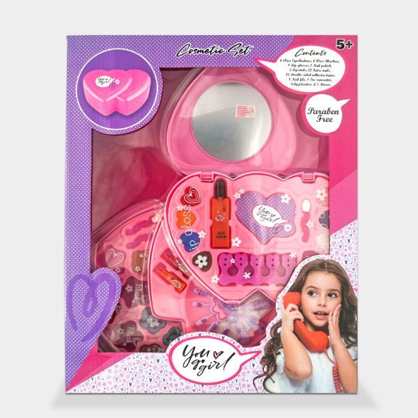 Estuche corazones You go girl. Maquillaje infantil de 3 niveles. - Imagen 6