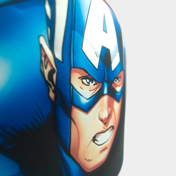 mochila 3d avengers de capitán américa para niño de colores azul aguamarina y rojo