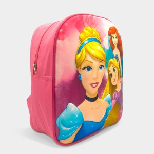 mochila 3d princesas disney para niña de color rosa