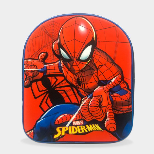 mochila 3d spiderman para niño de color azul prusia