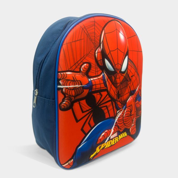 mochila 3d spiderman para niño de color azul prusia