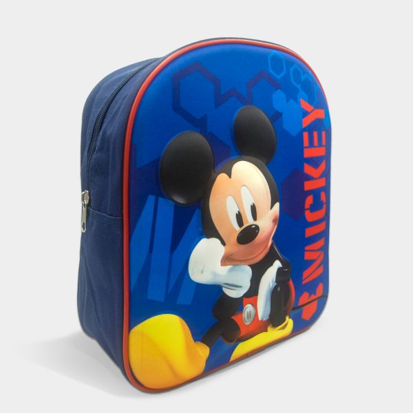 mochila mickey mouse para niño de colore azul prusia y rojo