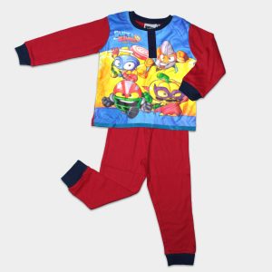 Pijama Super Zings para niño en colores rojo y azul marino.