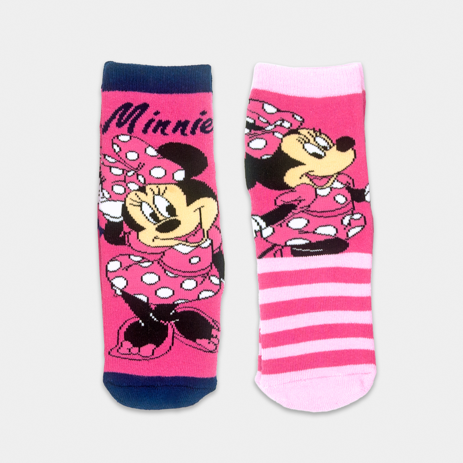 Pack de 2 calcetines antideslizantes de Minnie Mouse para niña.