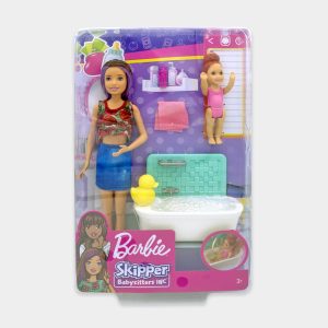 Playset de Barbie niñera con accesorios y barbie bebé, para niña.