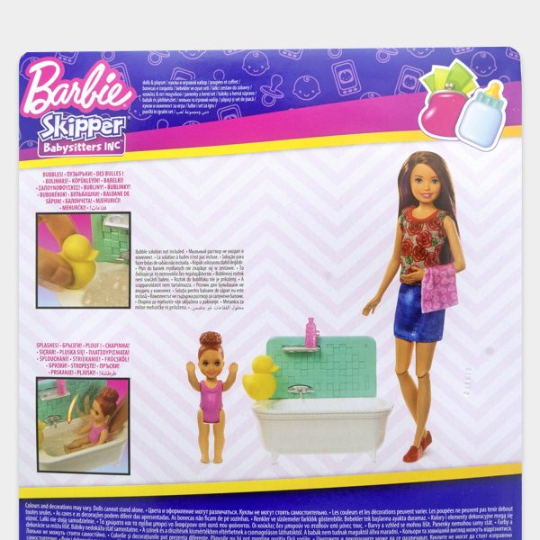 Playset de Barbie niñera con accesorios y barbie bebé, para niña. - Imagen 3