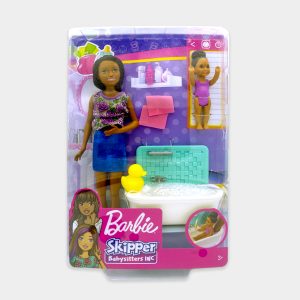 Playset de Barbie niñera con accesorios y barbie bebé, para niña.