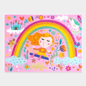 puzzles princesa o unicornio purpurina