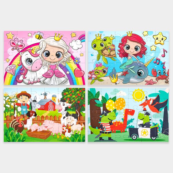 Puzzles infantiles Princesas, Sirenas, Granja o Dinosaurios piratas - Imagen 2