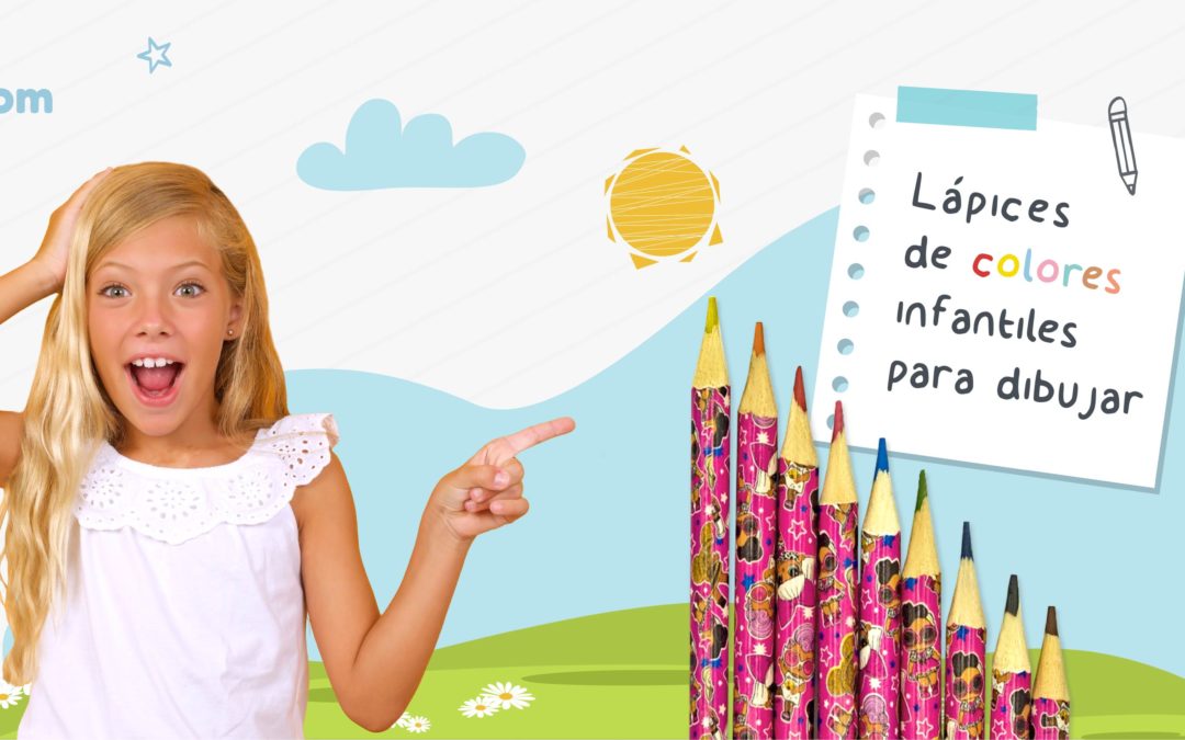 Lápices de colores infantiles para dibujar y colorear en Saiti Kids